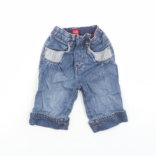 Esprit Girls Blue Cotton Cropped Jeans Size 9 Months L50 cm Pullover