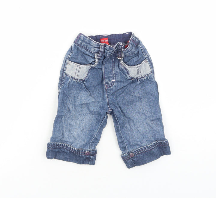 Esprit Girls Blue Cotton Cropped Jeans Size 9 Months L50 cm Pullover