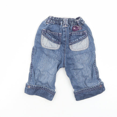 Esprit Girls Blue Cotton Cropped Jeans Size 9 Months L50 cm Pullover