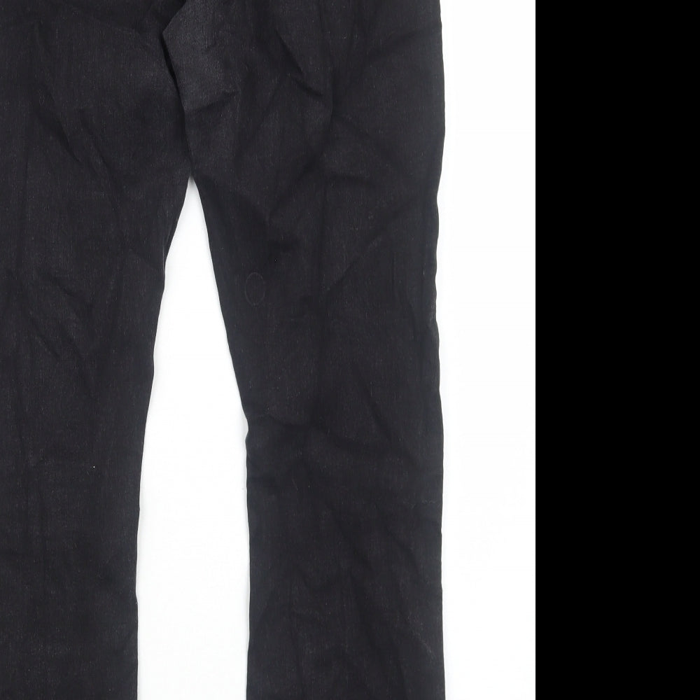 Dorothy Perkins Womens Black Cotton Bootcut Jeans Size 14 Regular Zip