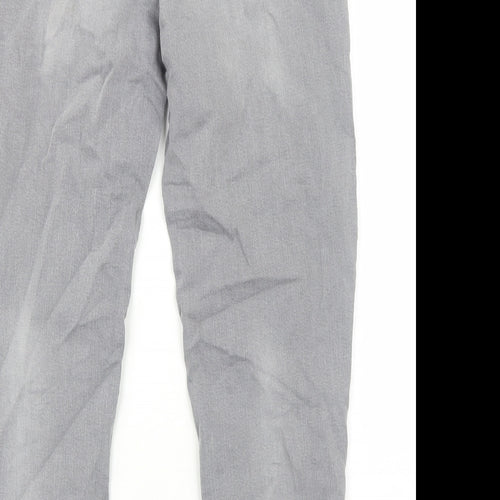 TU Womens Grey Cotton Skinny Jeans Size 14 Regular Zip