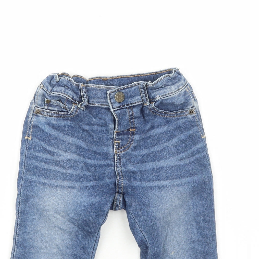 H&M Boys Blue Cotton Jogger Jeans Size 12-18 Months L50 cm Snap