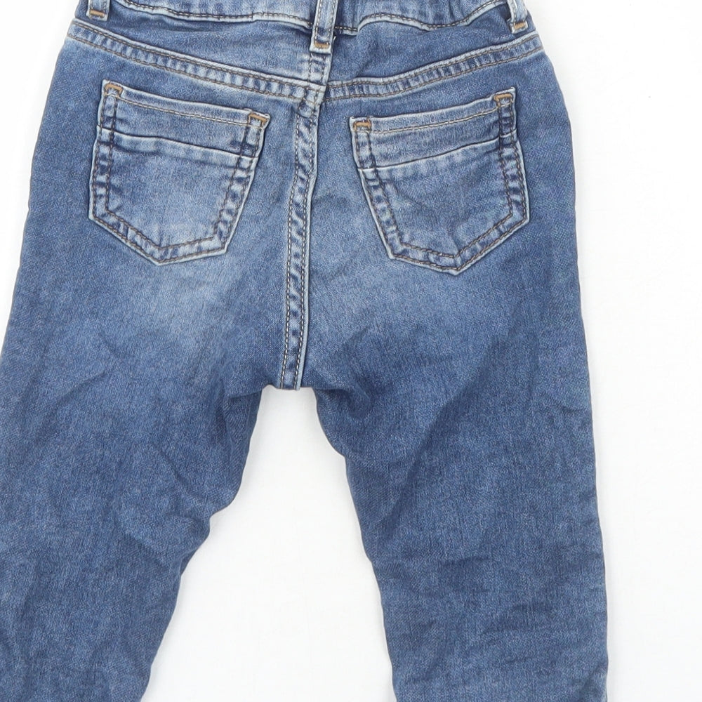 H&M Boys Blue Cotton Jogger Jeans Size 12-18 Months L50 cm Snap