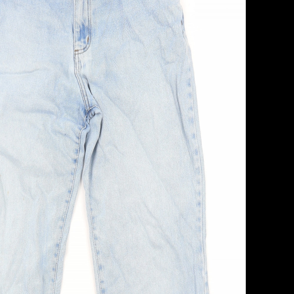 Union Blues Mens Blue Cotton Straight Jeans Size L Regular Zip