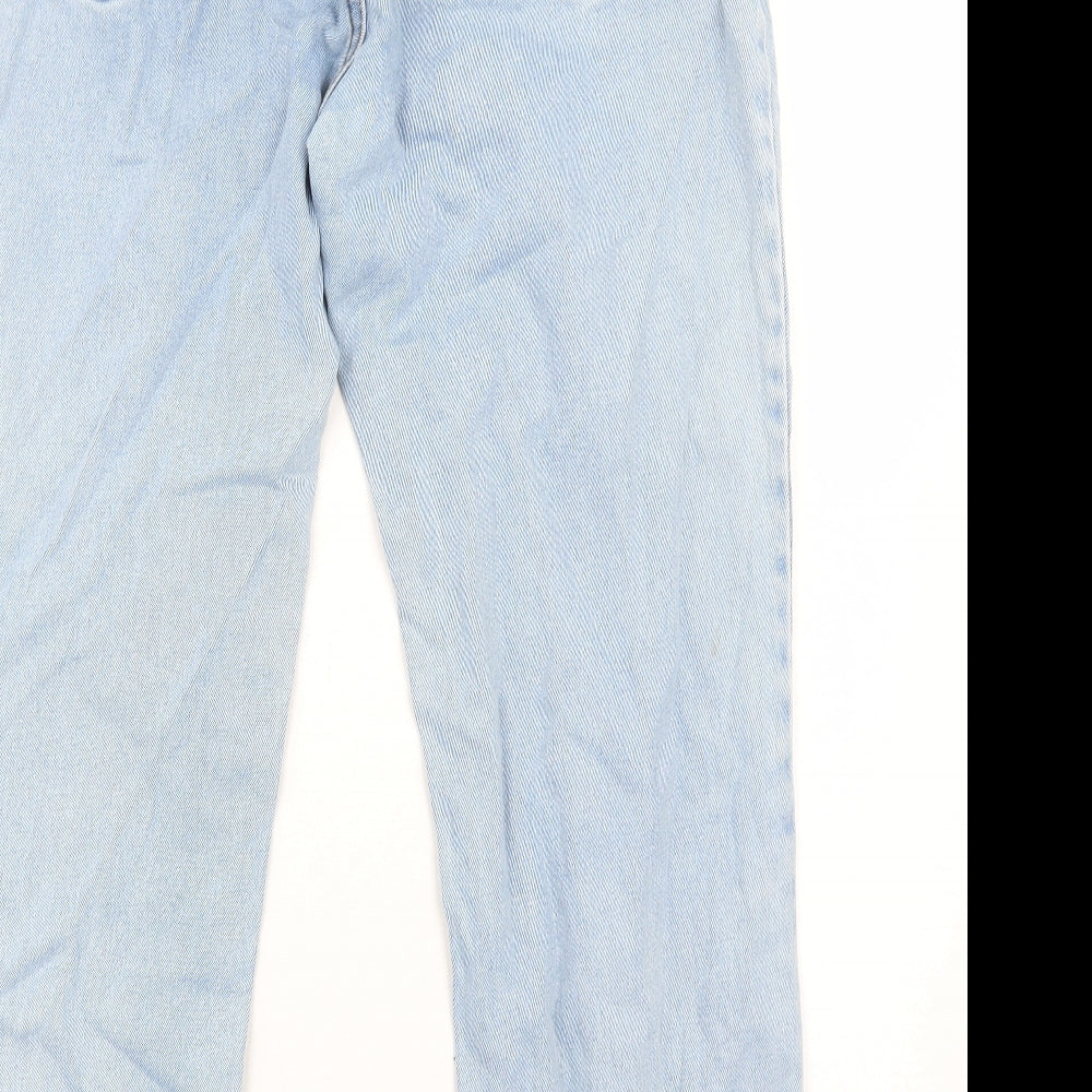 Union Blues Mens Blue Cotton Straight Jeans Size L Regular Zip