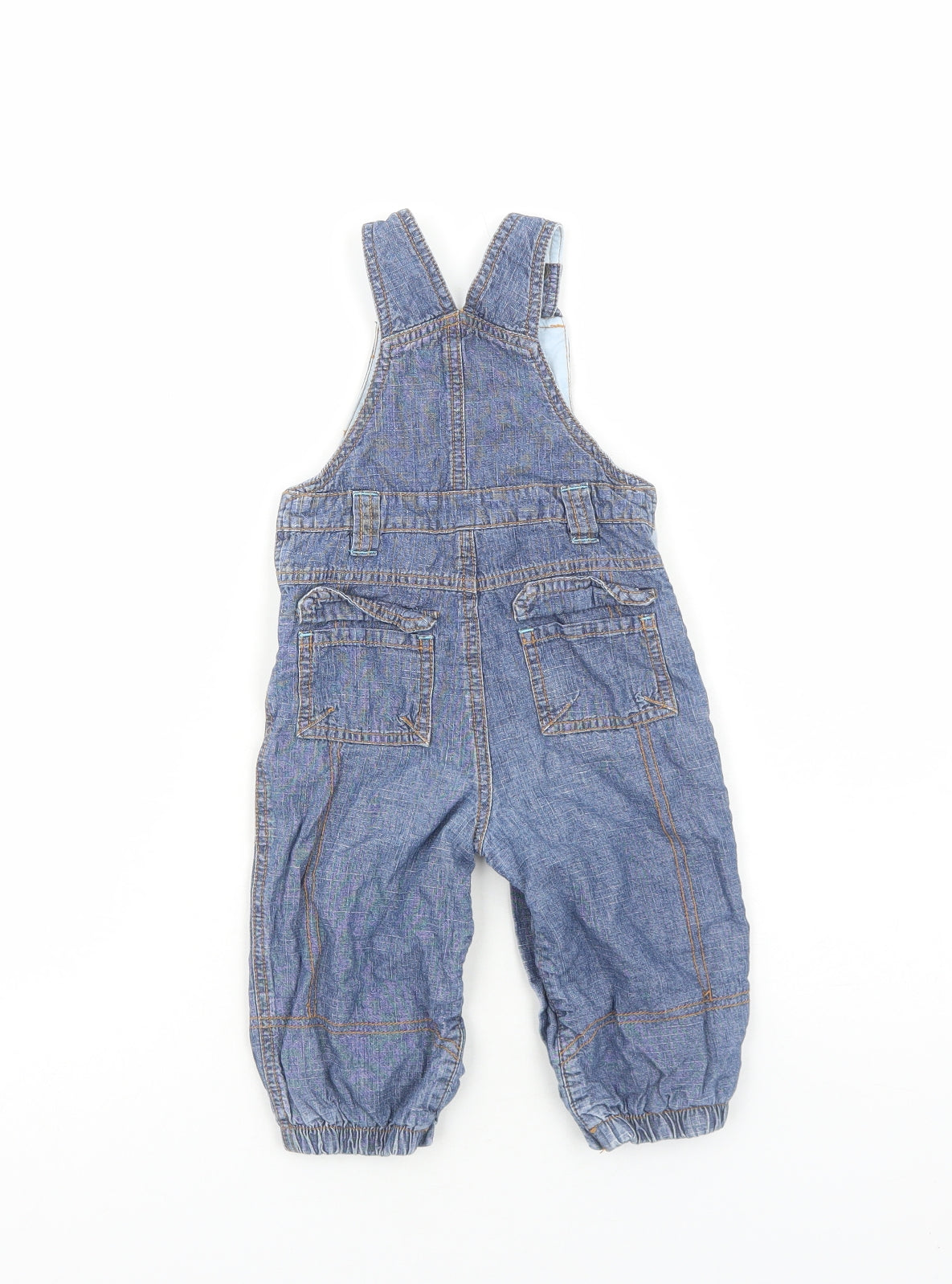 NEXT Baby Blue Cotton Dungaree One-Piece Size 9-12 Months Snap
