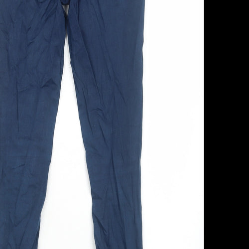 Topshop Womens Blue Cotton Skinny Jeans Size 10 L30 in Regular Zip