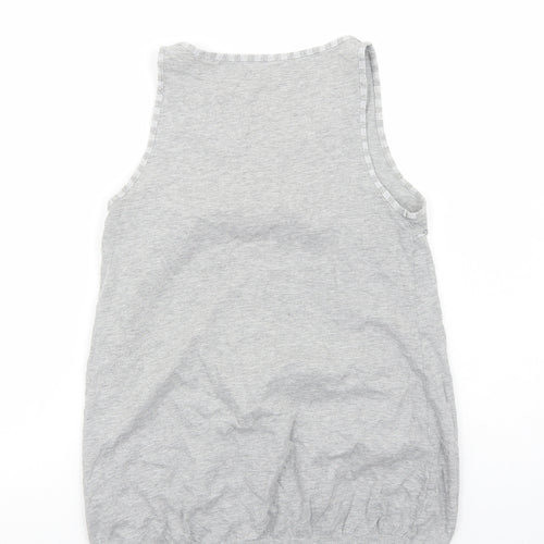 Preworn Womens Grey Cotton Basic Tank Size 12 Round Neck