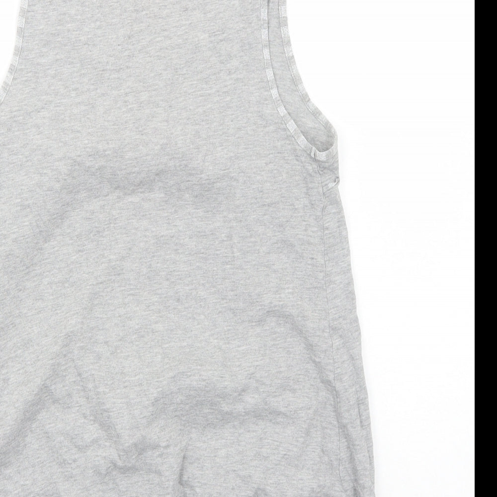Preworn Womens Grey Cotton Basic Tank Size 12 Round Neck