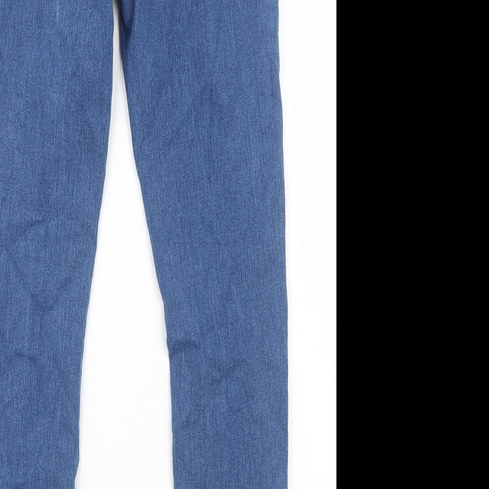 Fluid Womens Blue Cotton Skinny Jeans Size 12 Regular Zip