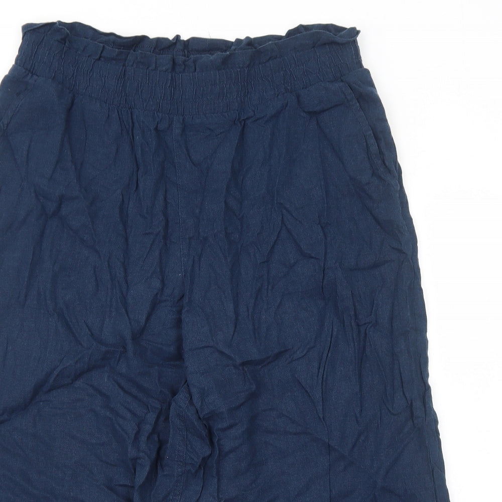 Nutmeg Womens Blue Cotton Trousers Size 16 Regular