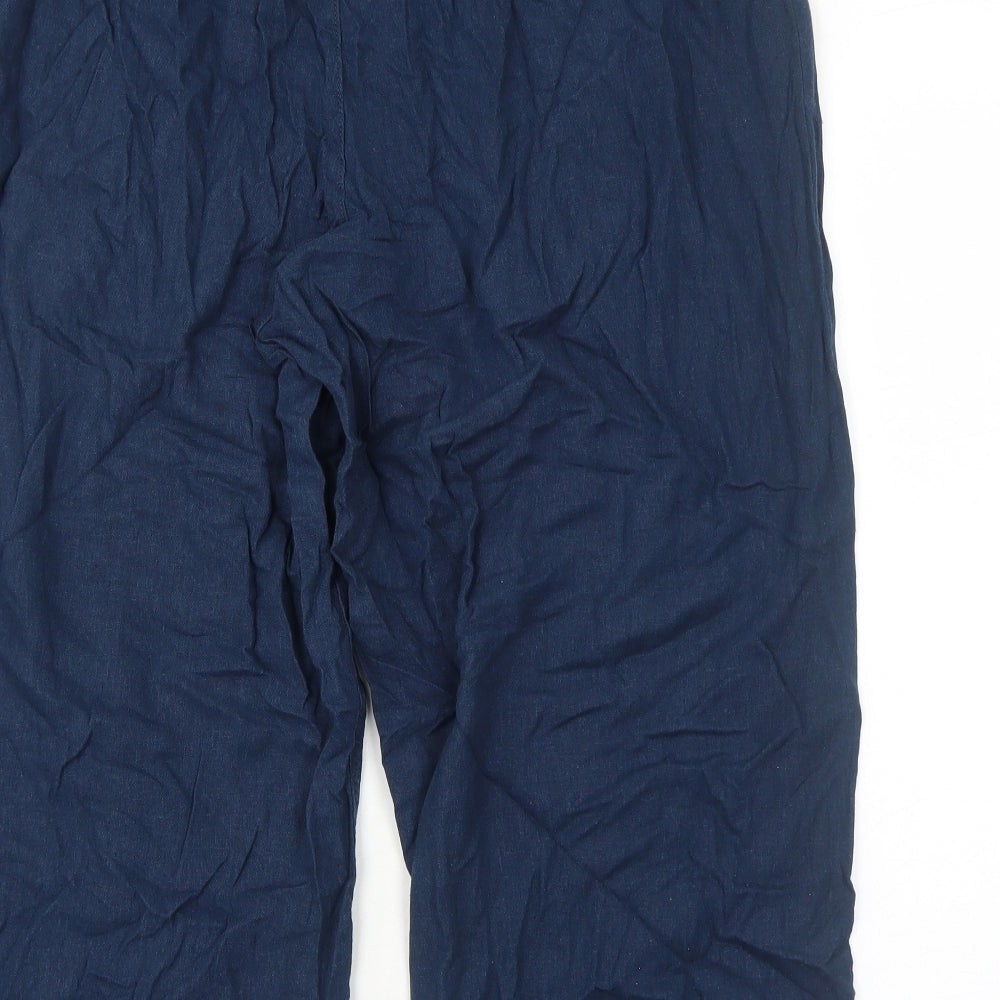 Nutmeg Womens Blue Cotton Trousers Size 16 Regular