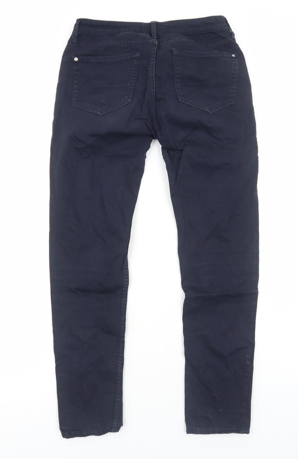 Mango Womens Blue Cotton Straight Jeans Size 10 Regular Zip