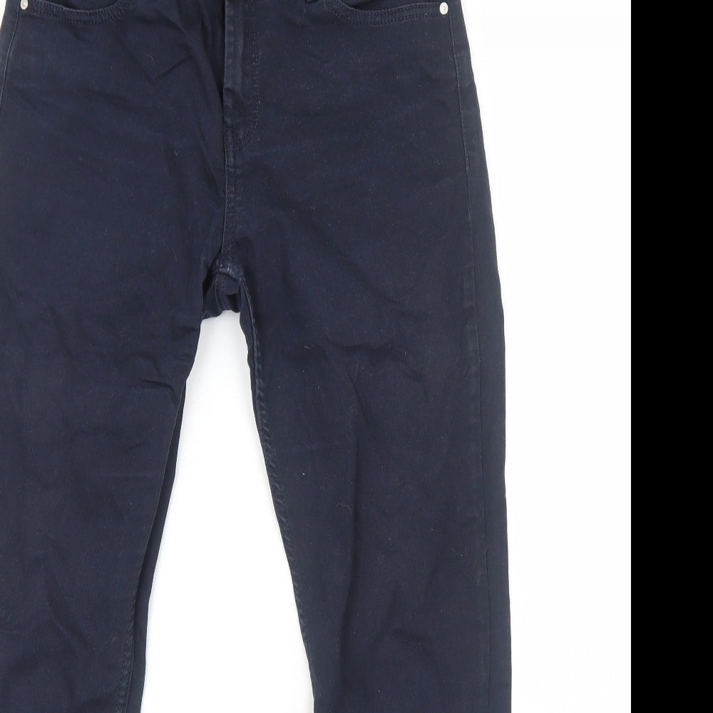 Mango Womens Blue Cotton Straight Jeans Size 10 Regular Zip