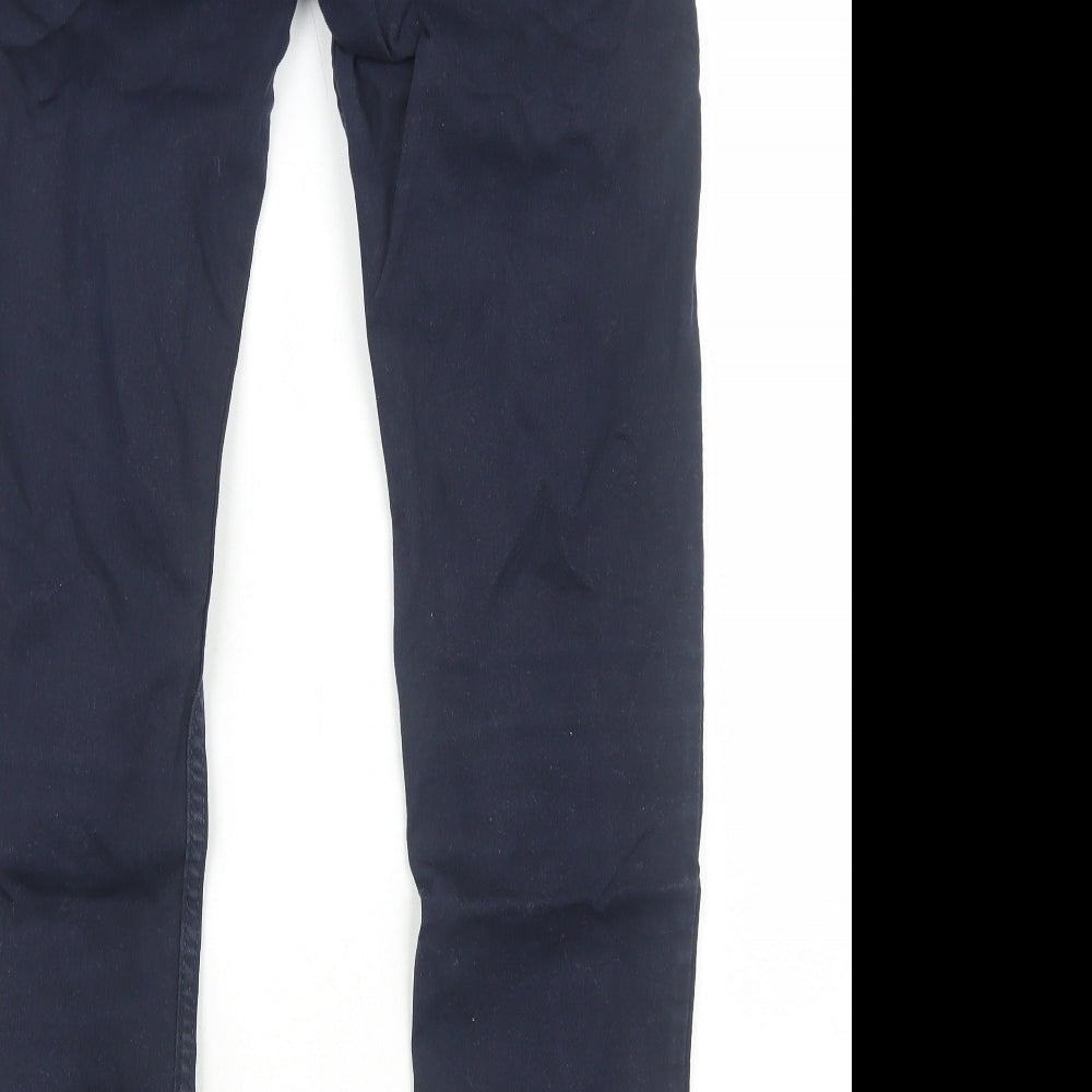 Mango Womens Blue Cotton Straight Jeans Size 10 Regular Zip