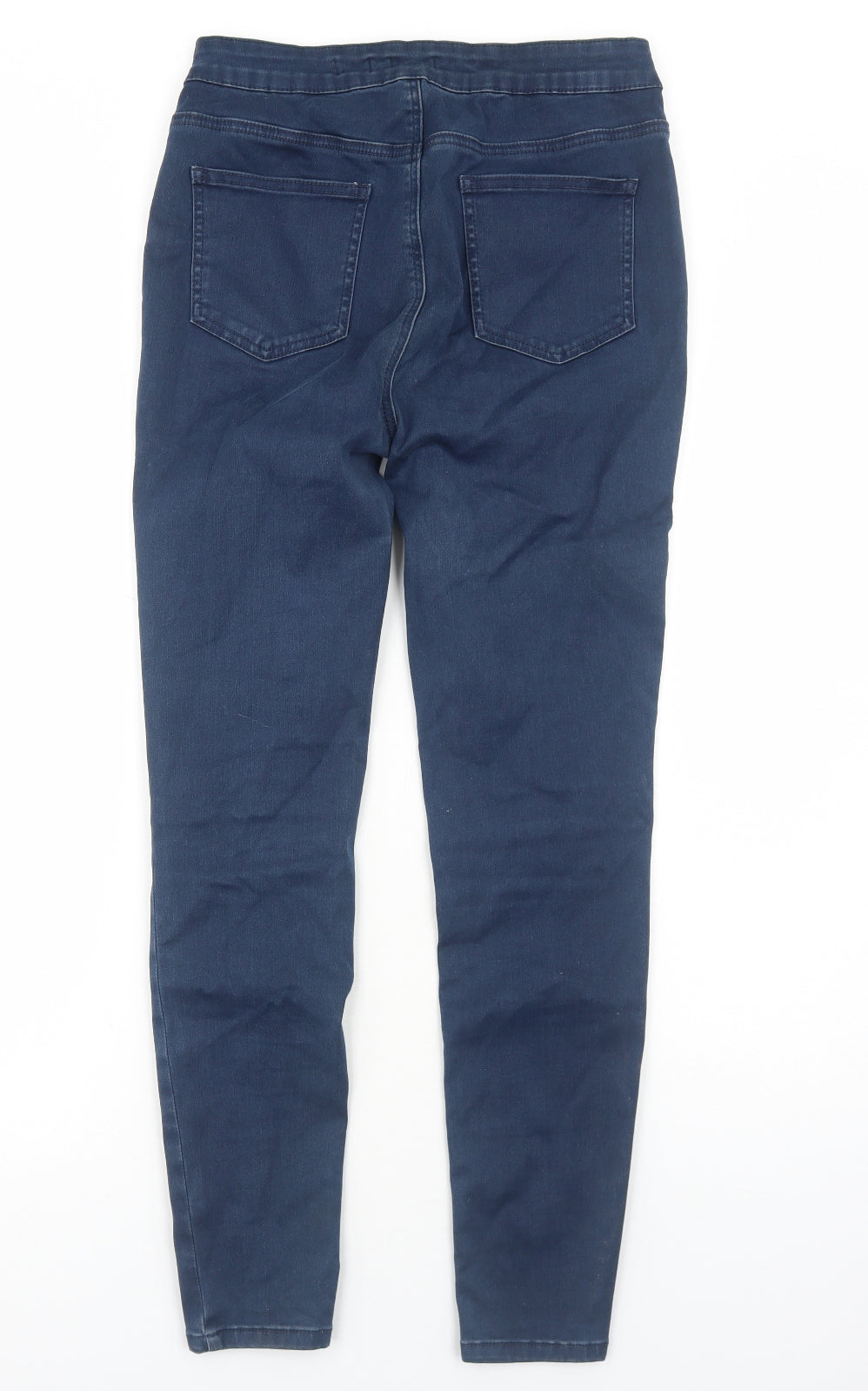 TU Womens Blue Cotton Skinny Jeans Size 14 Regular Zip