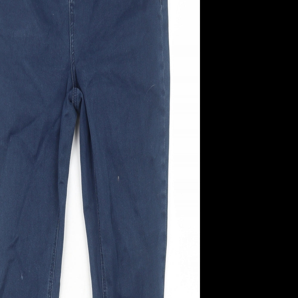 TU Womens Blue Cotton Skinny Jeans Size 14 Regular Zip