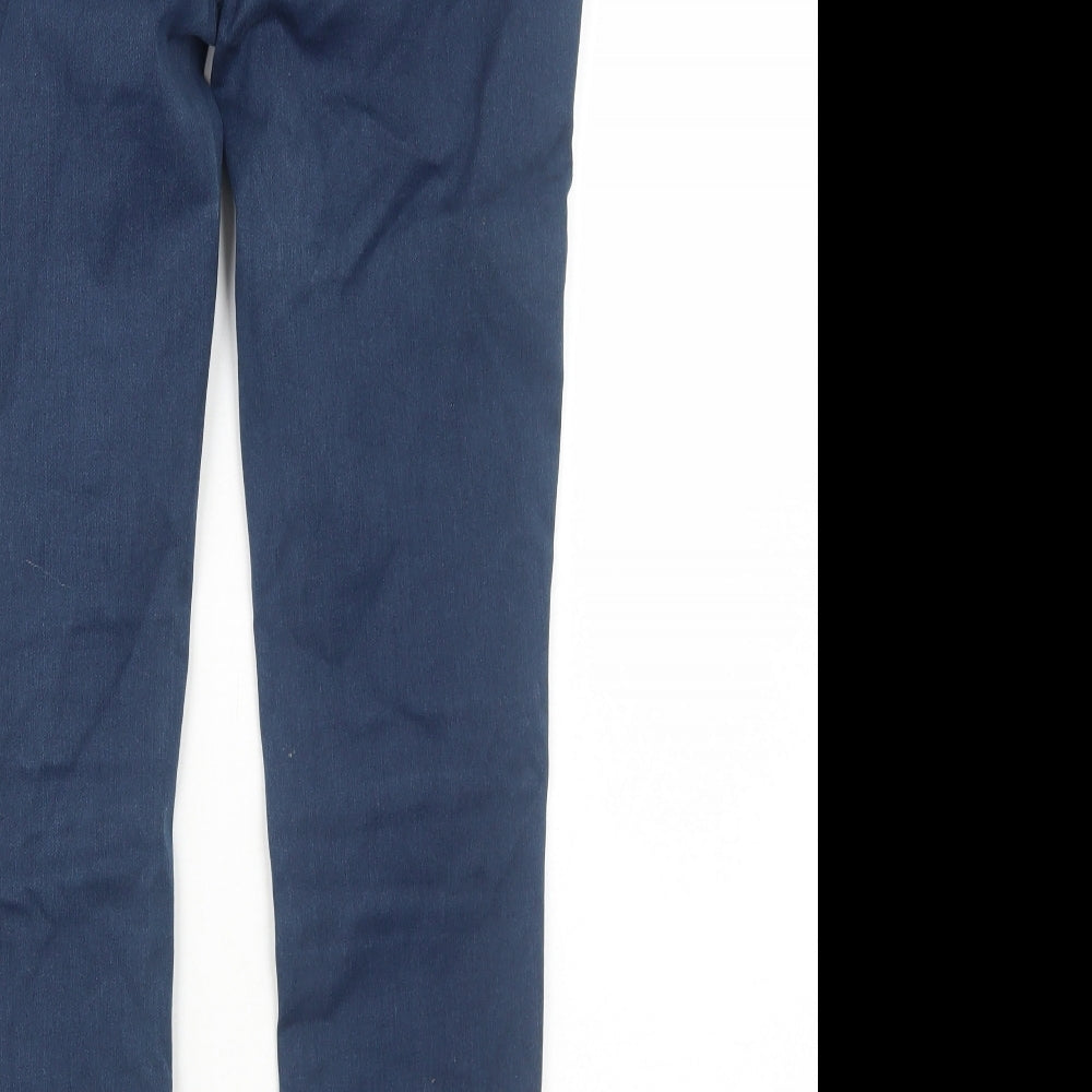 TU Womens Blue Cotton Skinny Jeans Size 14 Regular Zip