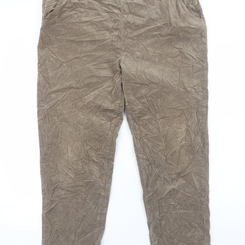 Seasalt Womens Brown Cotton Trousers Size 18 Regular Button