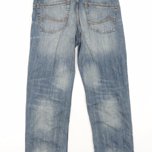 MANTARAY PRODUCTS Mens Blue Cotton Straight Jeans Size L Regular Zip