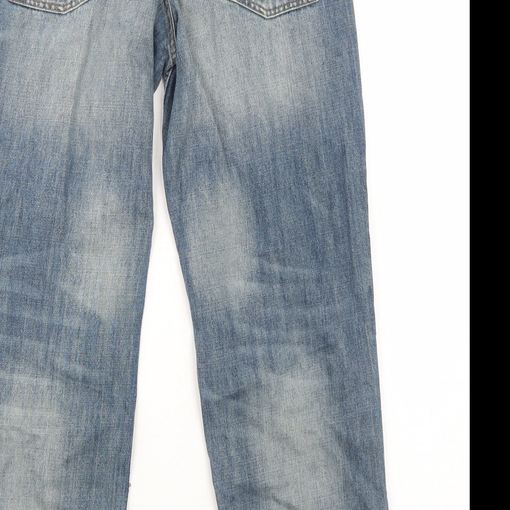 MANTARAY PRODUCTS Mens Blue Cotton Straight Jeans Size L Regular Zip