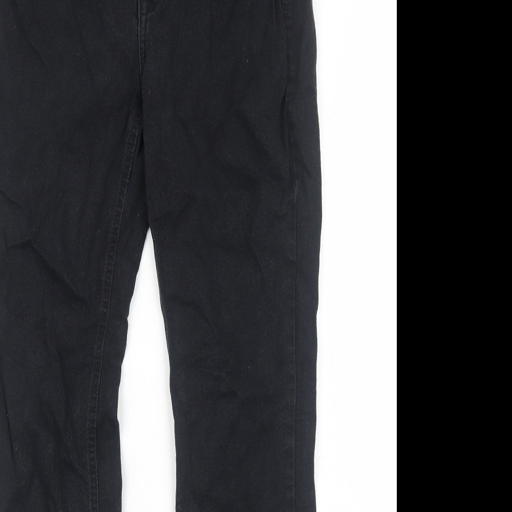 NEXT Womens Black Cotton Bootcut Jeans Size 12 Regular Zip