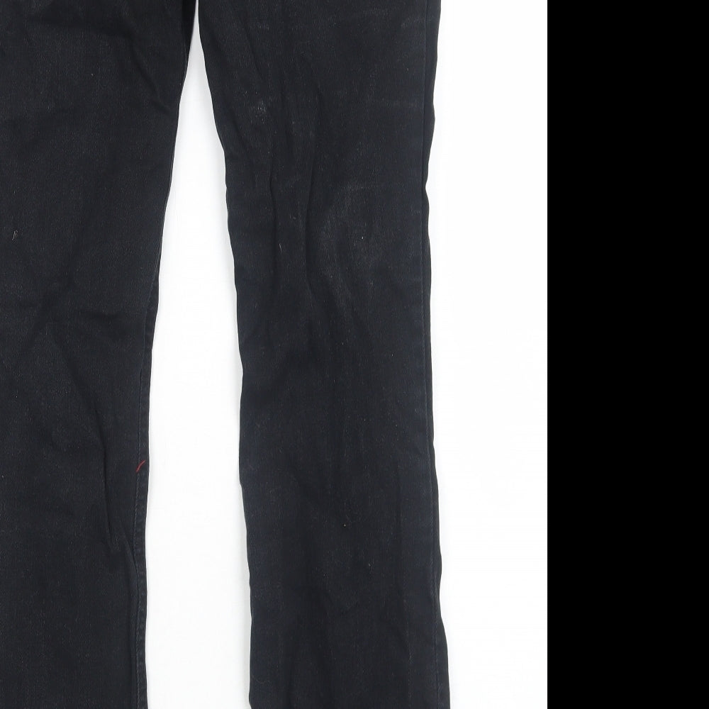 NEXT Womens Black Cotton Bootcut Jeans Size 12 Regular Zip