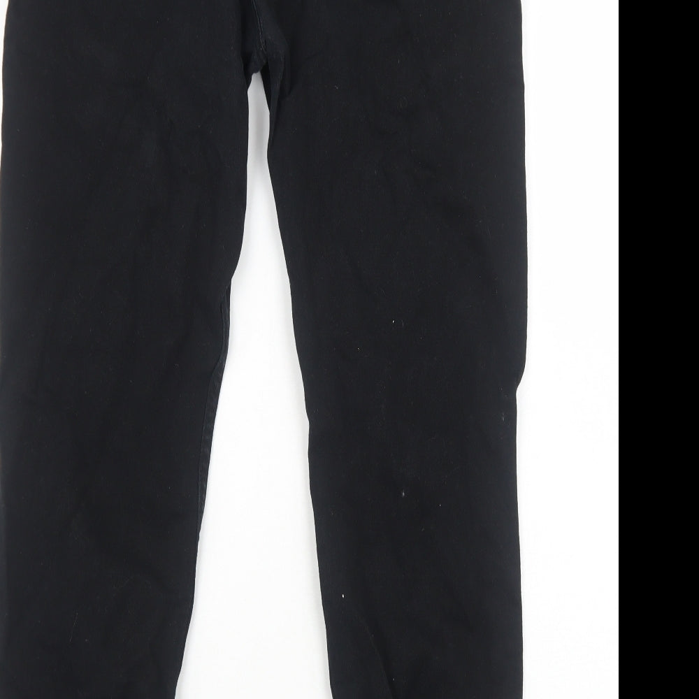 Primark Mens Black Cotton Straight Jeans Size L L30 in Slim Zip