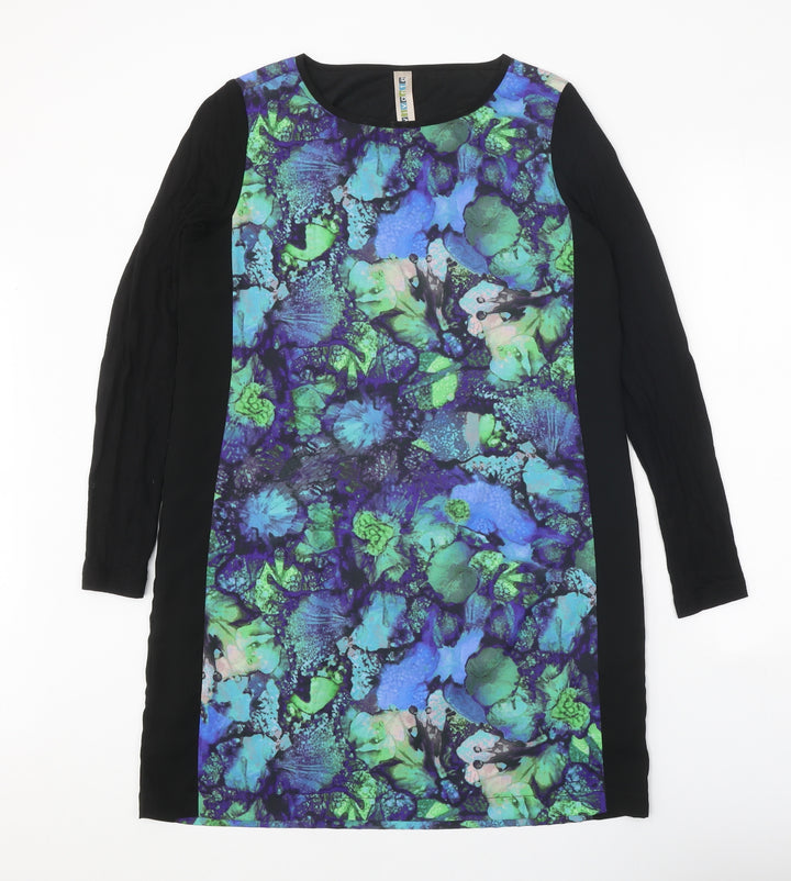 Vivante Womens Blue Polyester Shift Size M Round Neck Pullover
