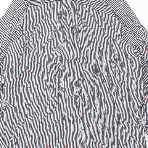 Papaya Womens White Striped Viscose Basic Button-Up Size 14 Collared - Hearts