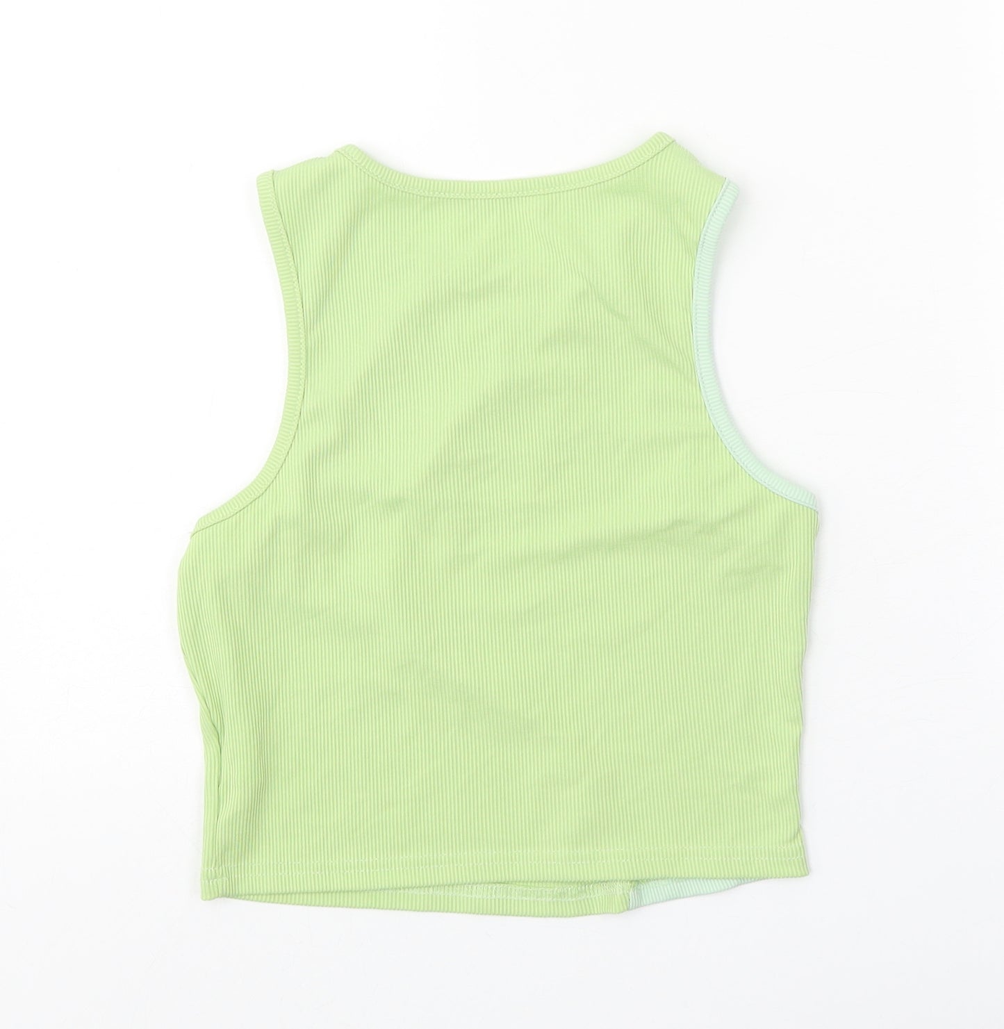 SheIn Womens Green Polyester Cropped Tank Size M Scoop Neck - Colourblock