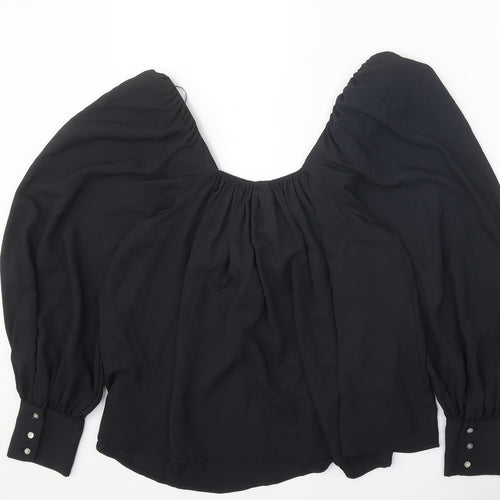 Zara Womens Black Polyester Basic Blouse Size S Sweetheart