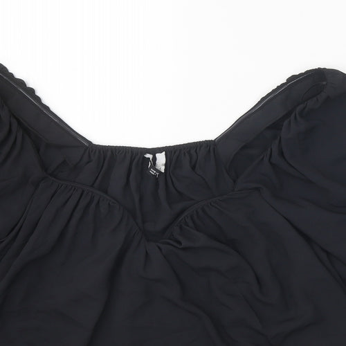 Zara Womens Black Polyester Basic Blouse Size S Sweetheart