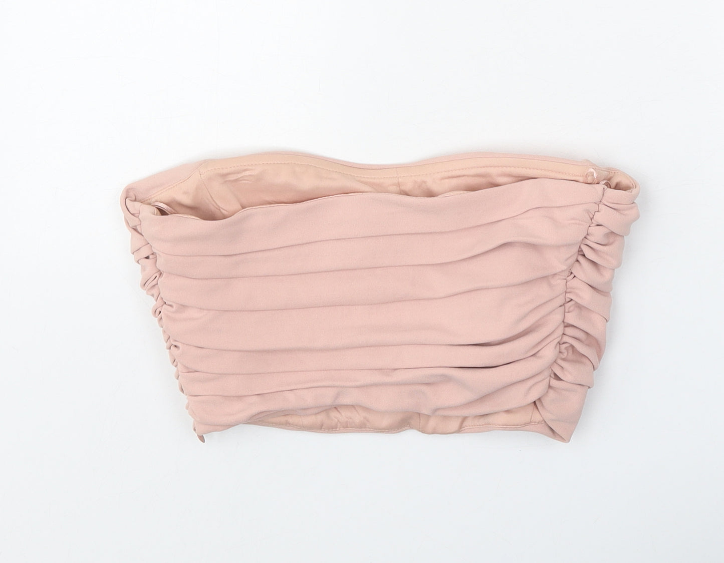 Zara Womens Pink Polyester Cropped Tank Size M Off the Shoulder