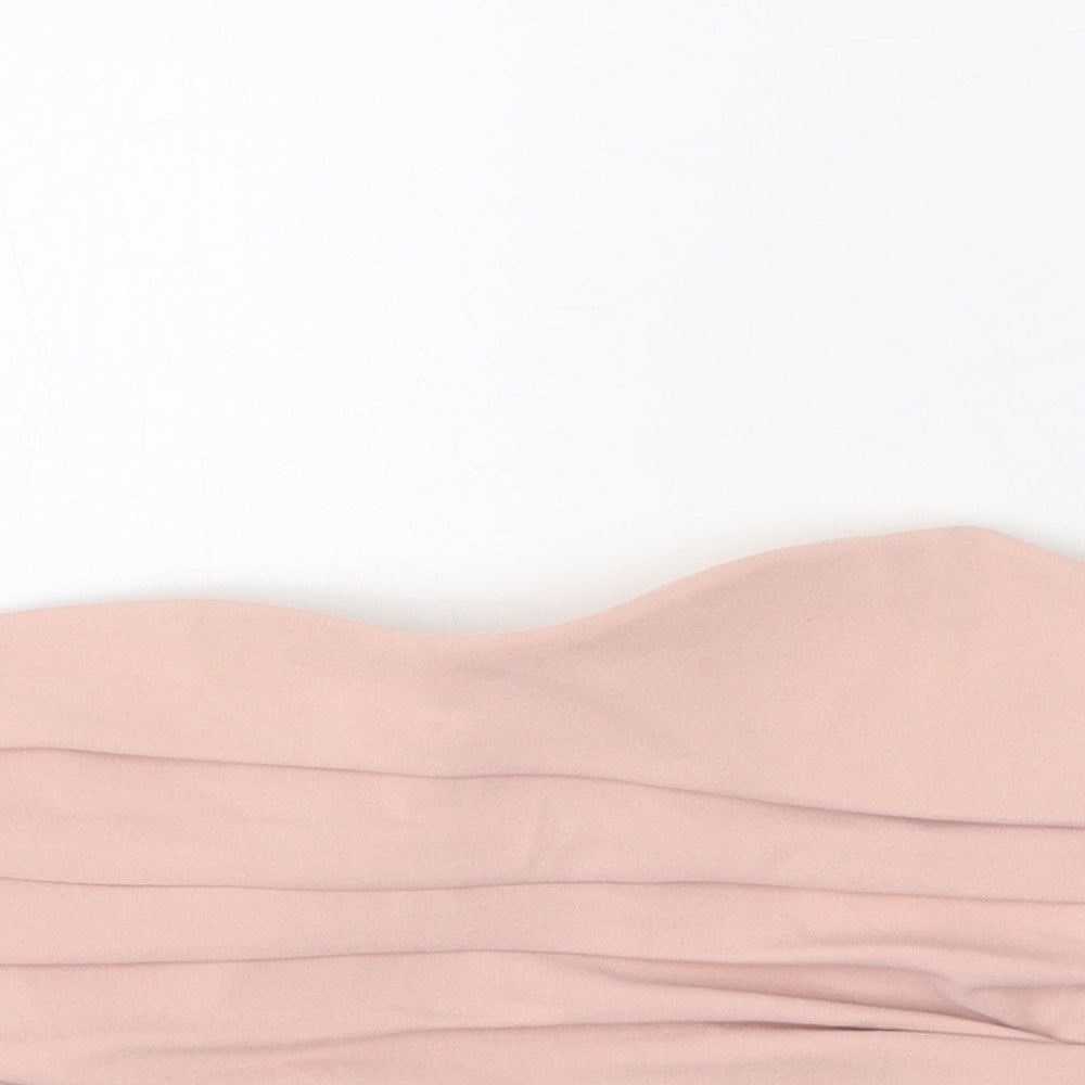 Zara Womens Pink Polyester Cropped Tank Size M Off the Shoulder