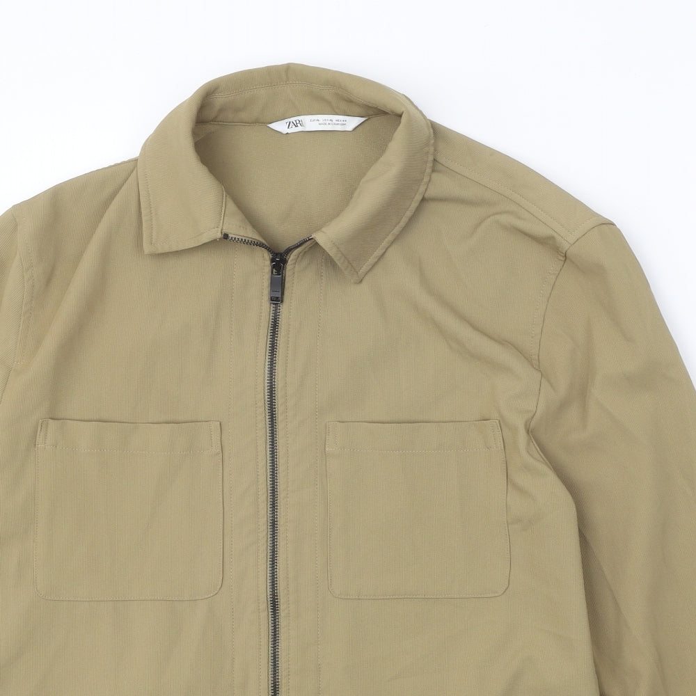 Zara Mens Beige Jacket Size XL Zip