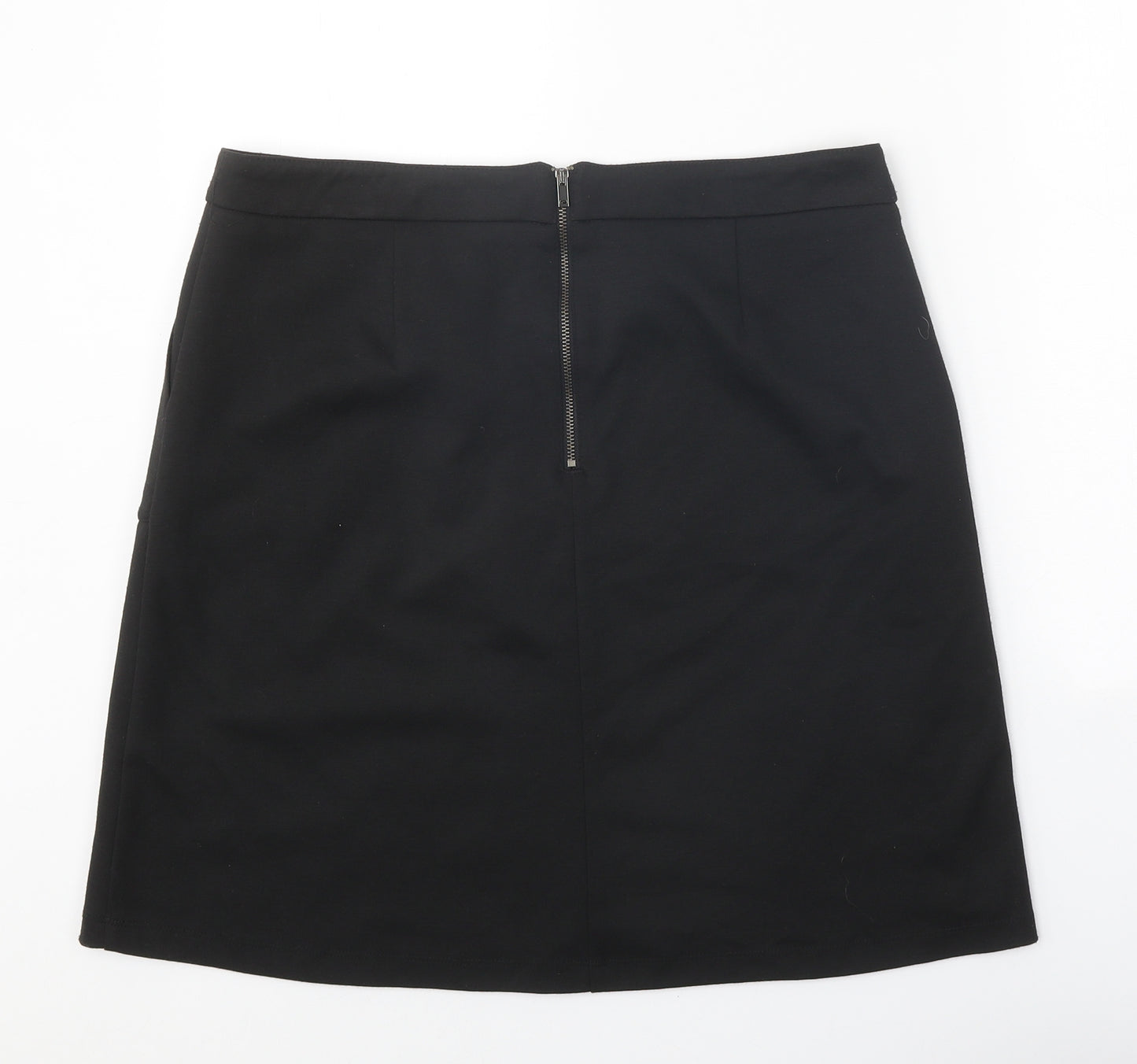 Wallis Womens Black Polyester Straight & Pencil Skirt Size 14 Zip