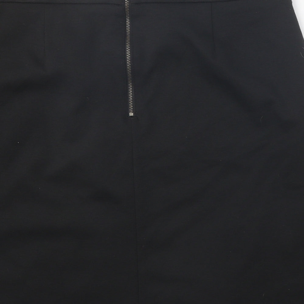 Wallis Womens Black Polyester Straight & Pencil Skirt Size 14 Zip
