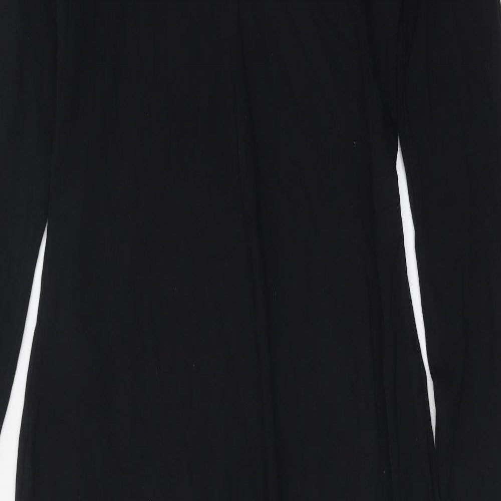 PRETTYLITTLETHING Womens Black Cotton Jumpsuit One-Piece Size 10 Pullover
