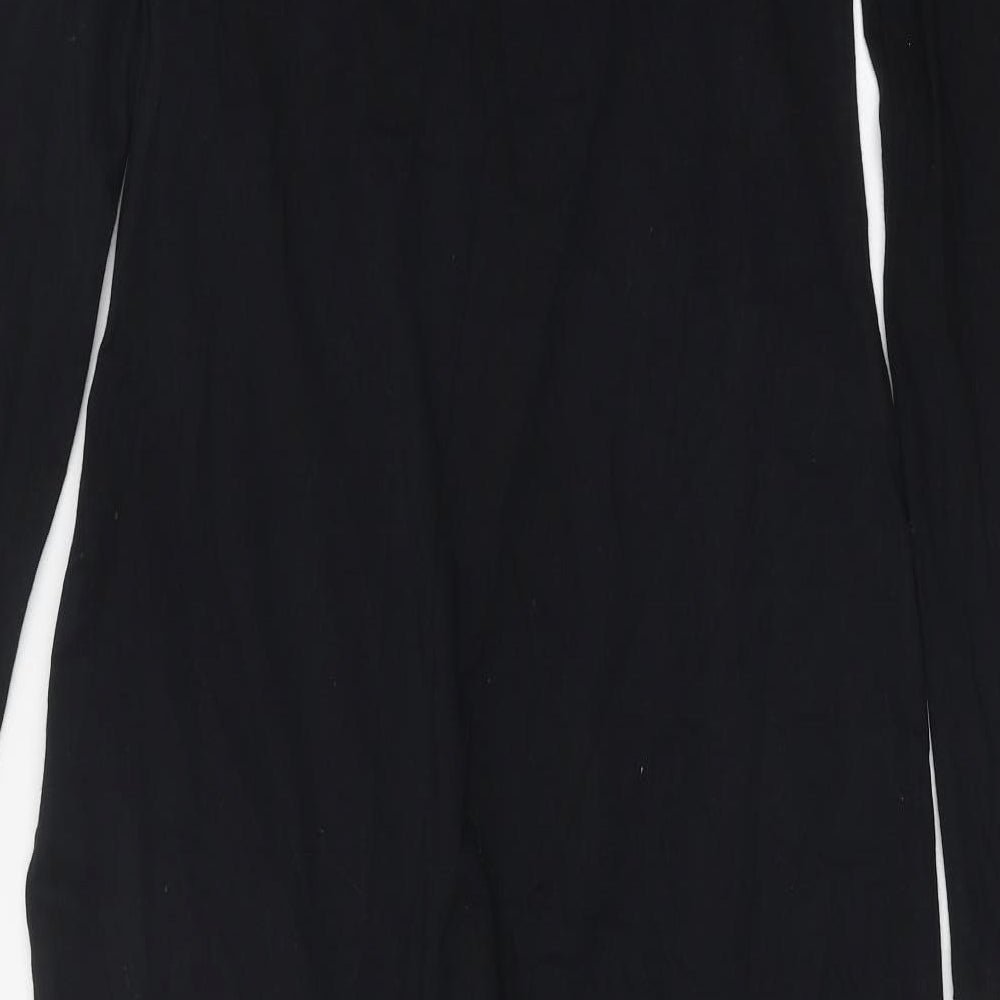 PRETTYLITTLETHING Womens Black Cotton Jumpsuit One-Piece Size 10 Pullover
