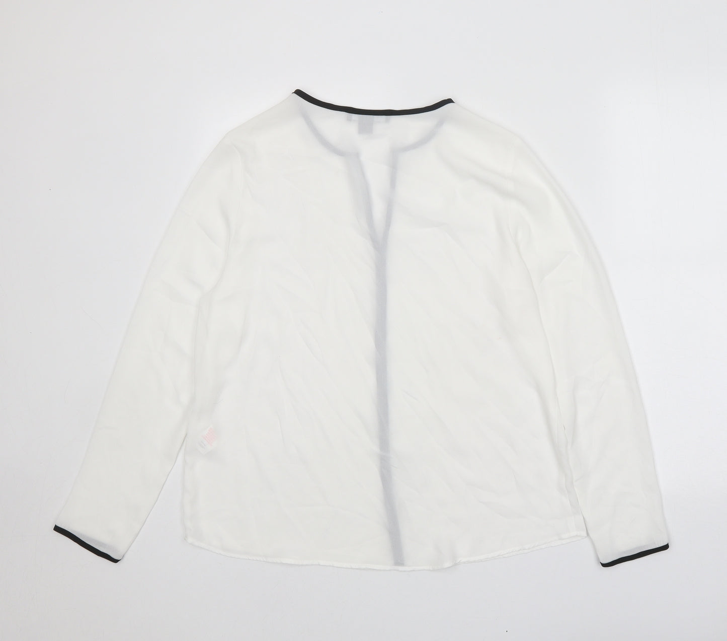 Atmosphere Womens White Polyester Basic Blouse Size 14 V-Neck