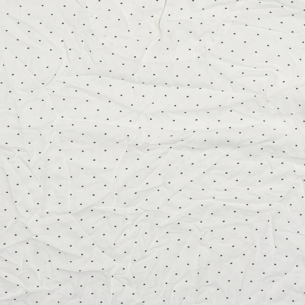 Marks and Spencer Womens White Polka Dot Viscose Basic Blouse Size 18 Round Neck
