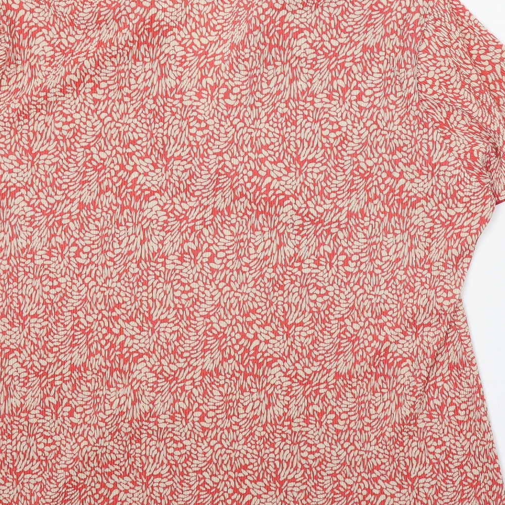TU Womens Red Geometric Polyester Basic Polo Size 20 Collared
