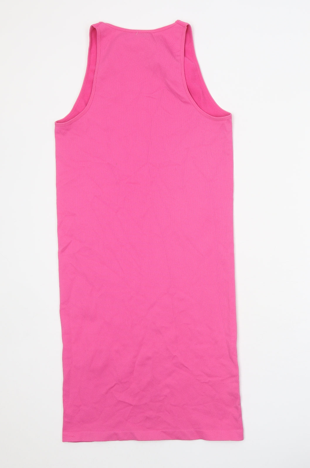 Primark Womens Pink Polyester Tank Dress Size 14 Round Neck Pullover