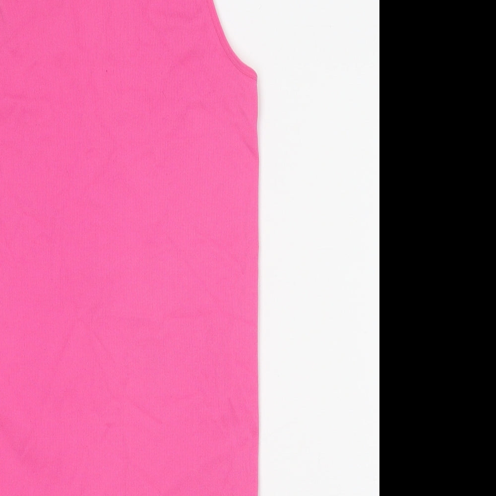 Primark Womens Pink Polyester Tank Dress Size 14 Round Neck Pullover