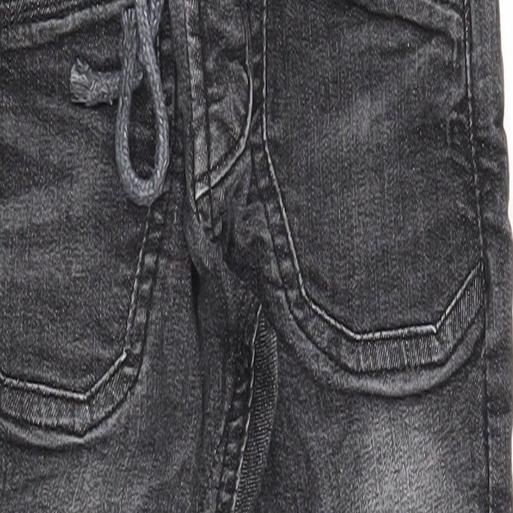 George Boys Black Cotton Skinny Jeans Size 4-5 Years Regular Drawstring