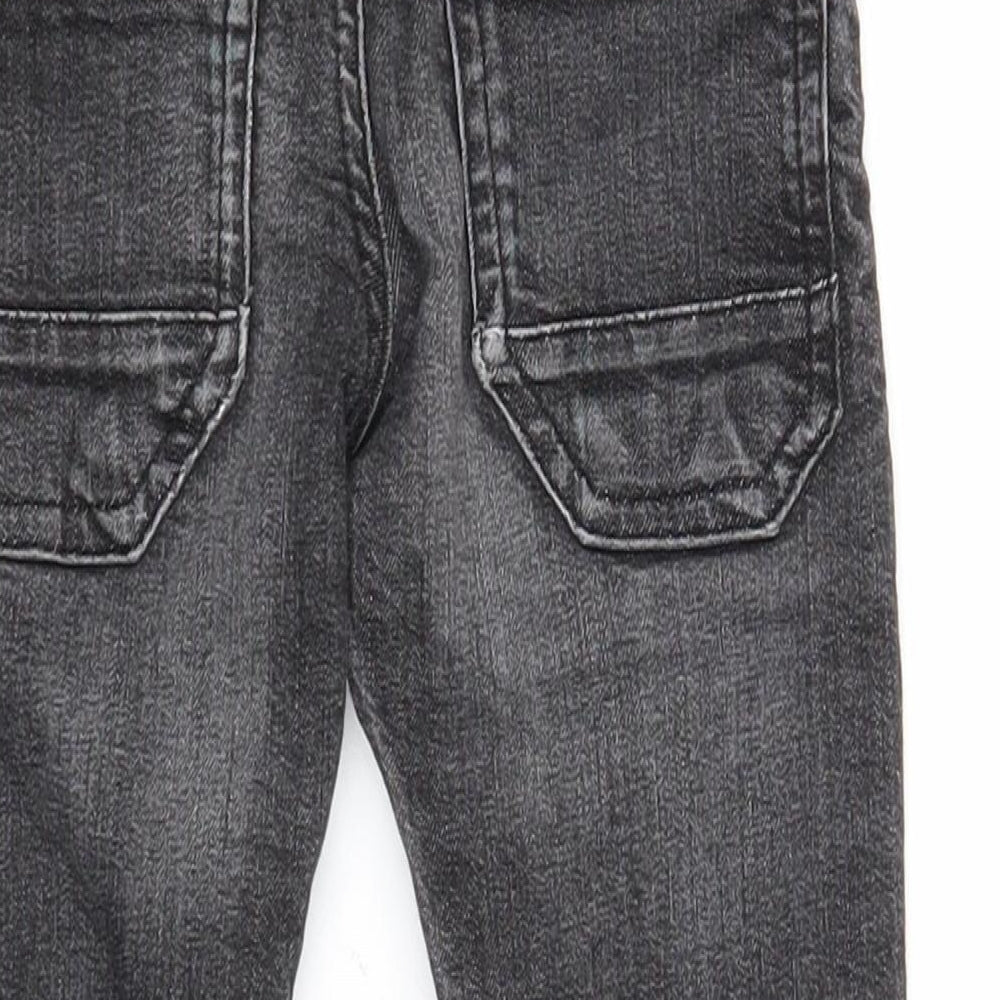 George Boys Black Cotton Skinny Jeans Size 4-5 Years Regular Drawstring