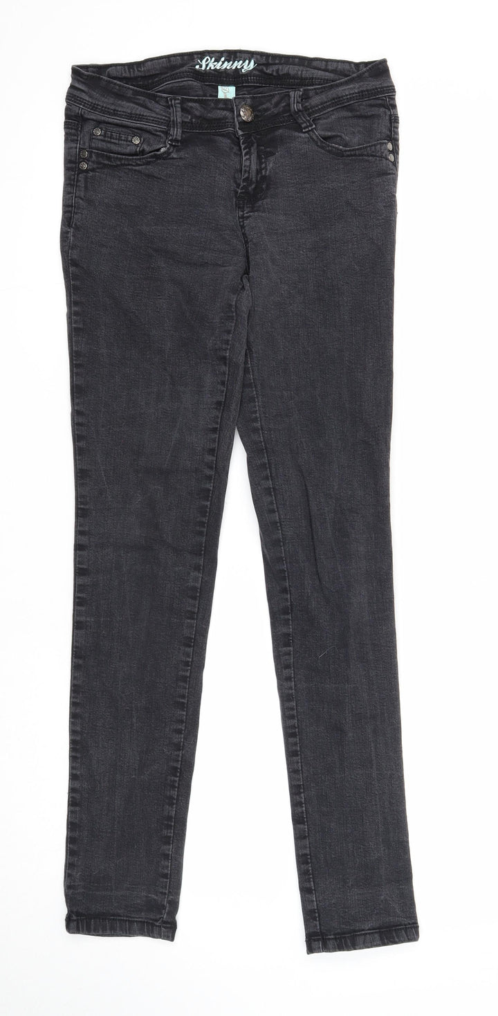 Denim & Co. Womens Black Cotton Skinny Jeans Size 10 Regular Zip