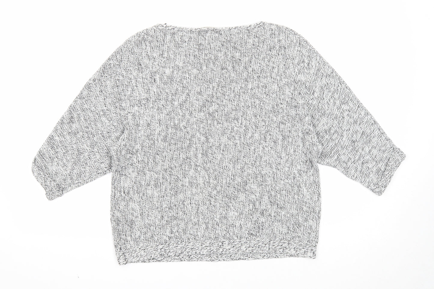 H&M Womens White Boat Neck Acrylic Pullover Jumper Size S