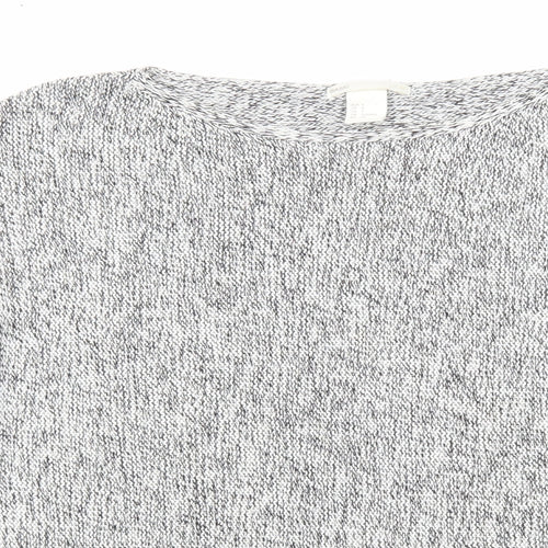 H&M Womens White Boat Neck Acrylic Pullover Jumper Size S